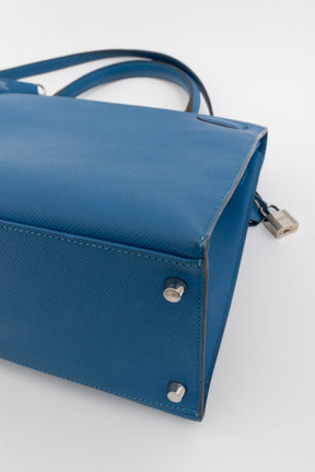 Kelly 35 Sellier Blue Epsom Leather with Palladium Hardware