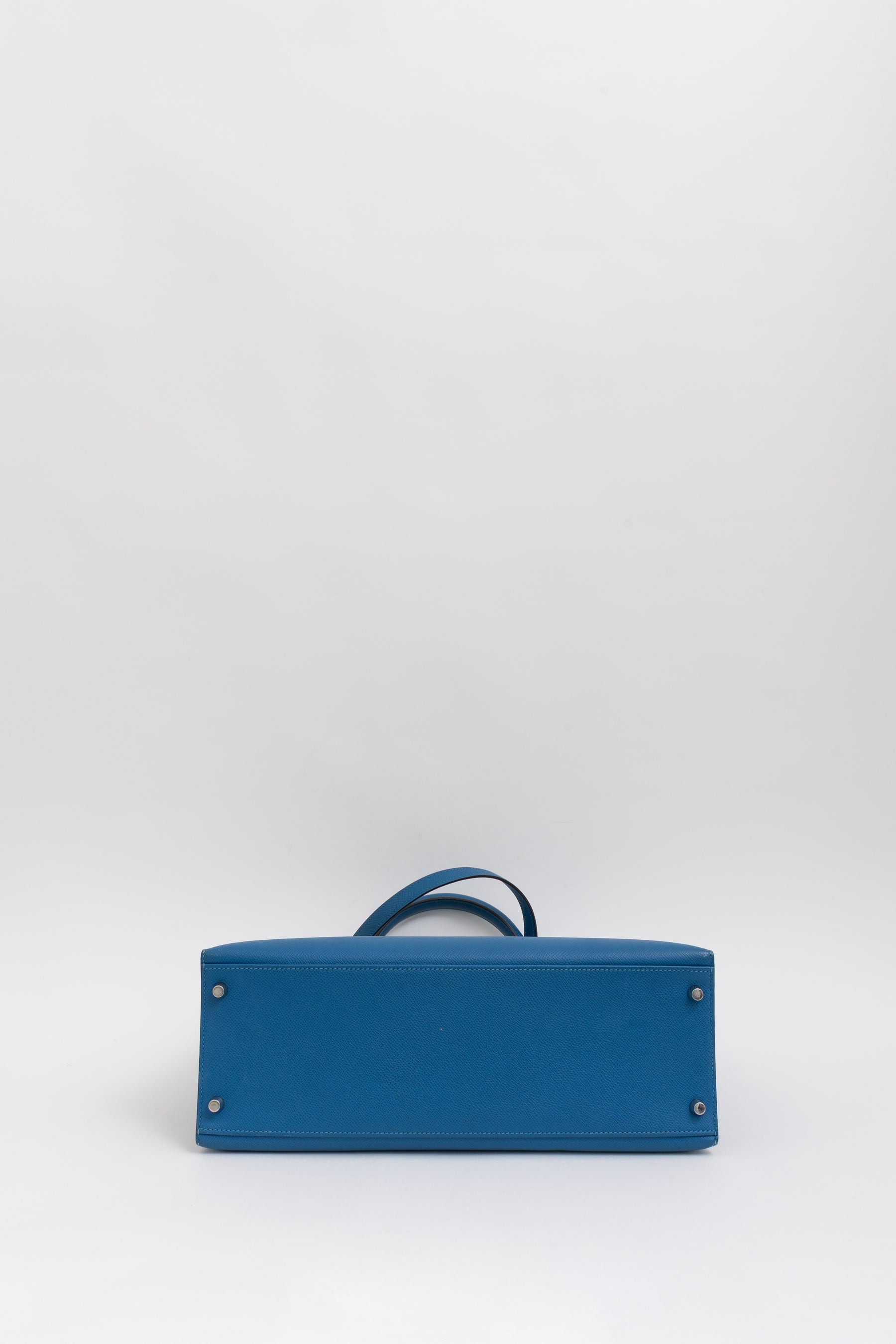 Kelly 35 Sellier Blue Epsom Leather with Palladium Hardware