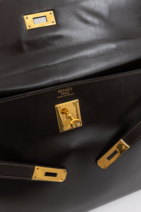Kelly 35 Retourne Brown Box Leather