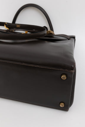 Kelly 35 Retourne Brown Box Leather