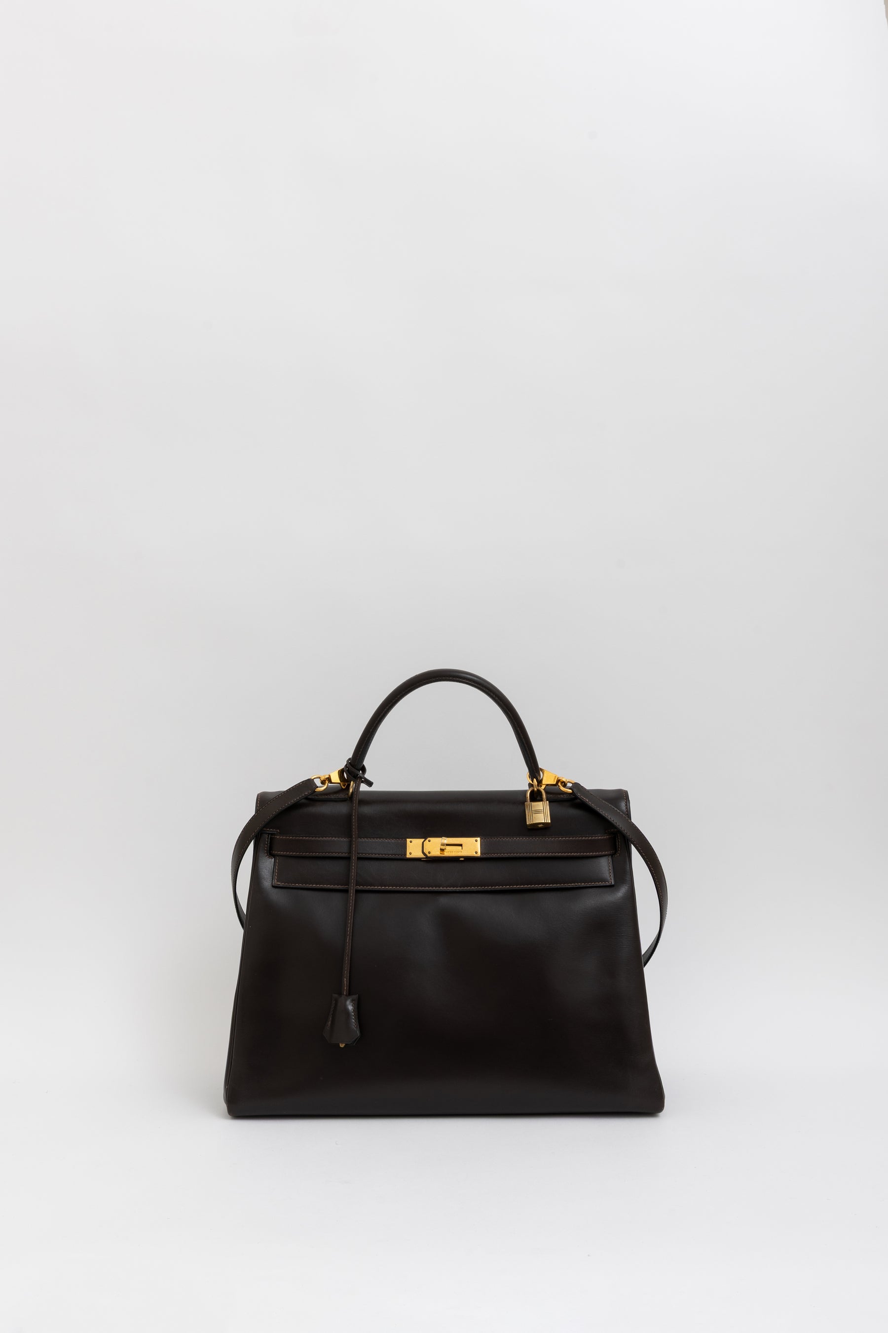 Kelly 35 Retourne Brown Box Leather