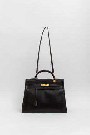Kelly 35 Retourne Brown Box Leather