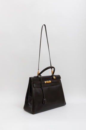 Kelly 35 Retourne Brown Box Leather