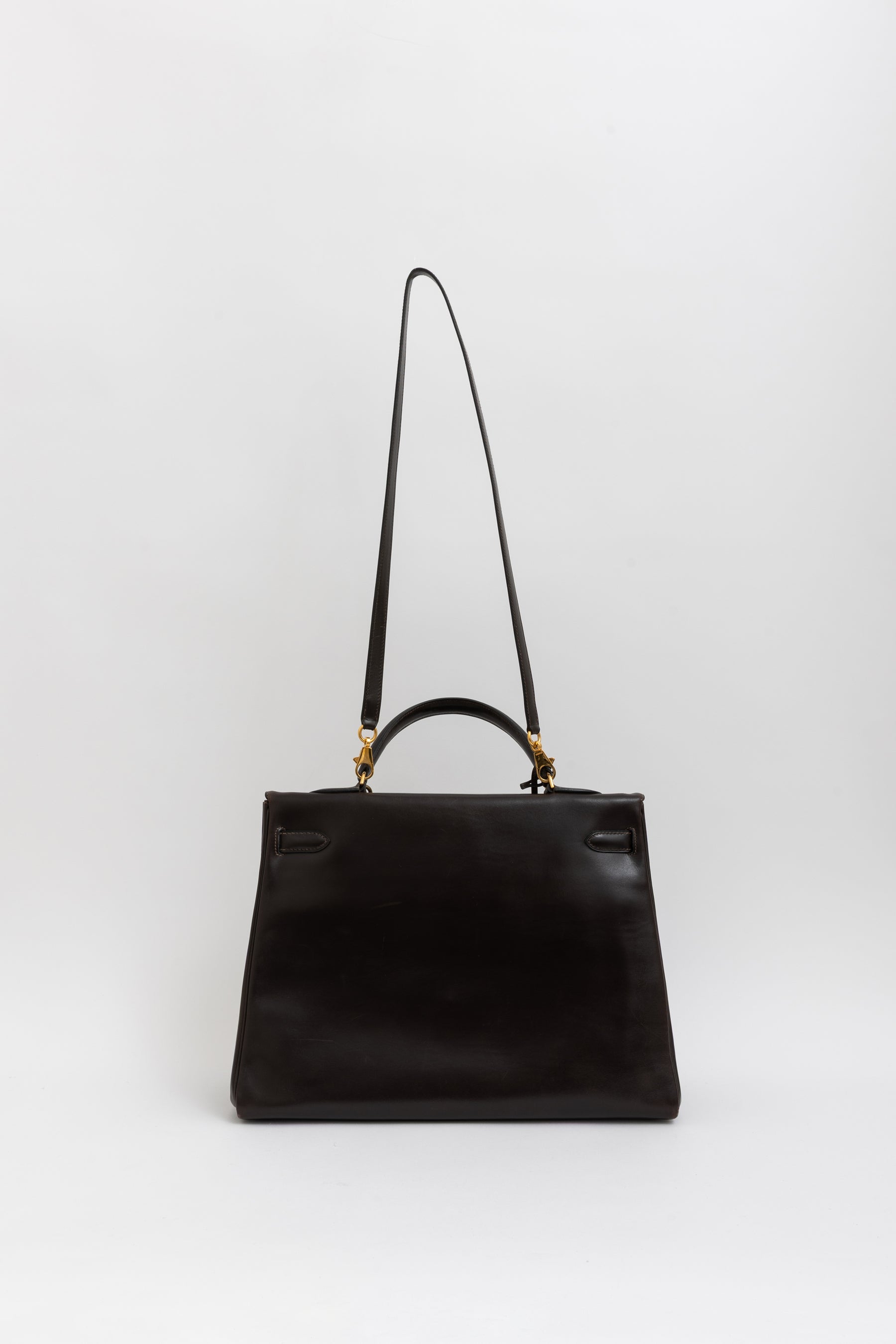 Kelly 35 Retourne Brown Box Leather