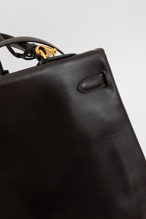 Kelly 35 Retourne Brown Box Leather