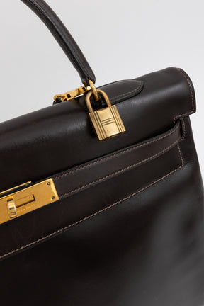 Kelly 35 Retourne Brown Box Leather