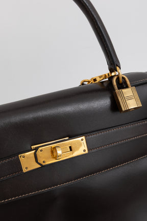 Kelly 35 Retourne Brown Box Leather