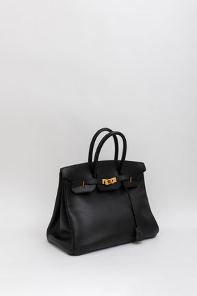 Birkin 35 in Black Ardennes Leather with Gold Hardware