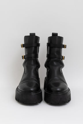 Bulky Buckled Medium Boots