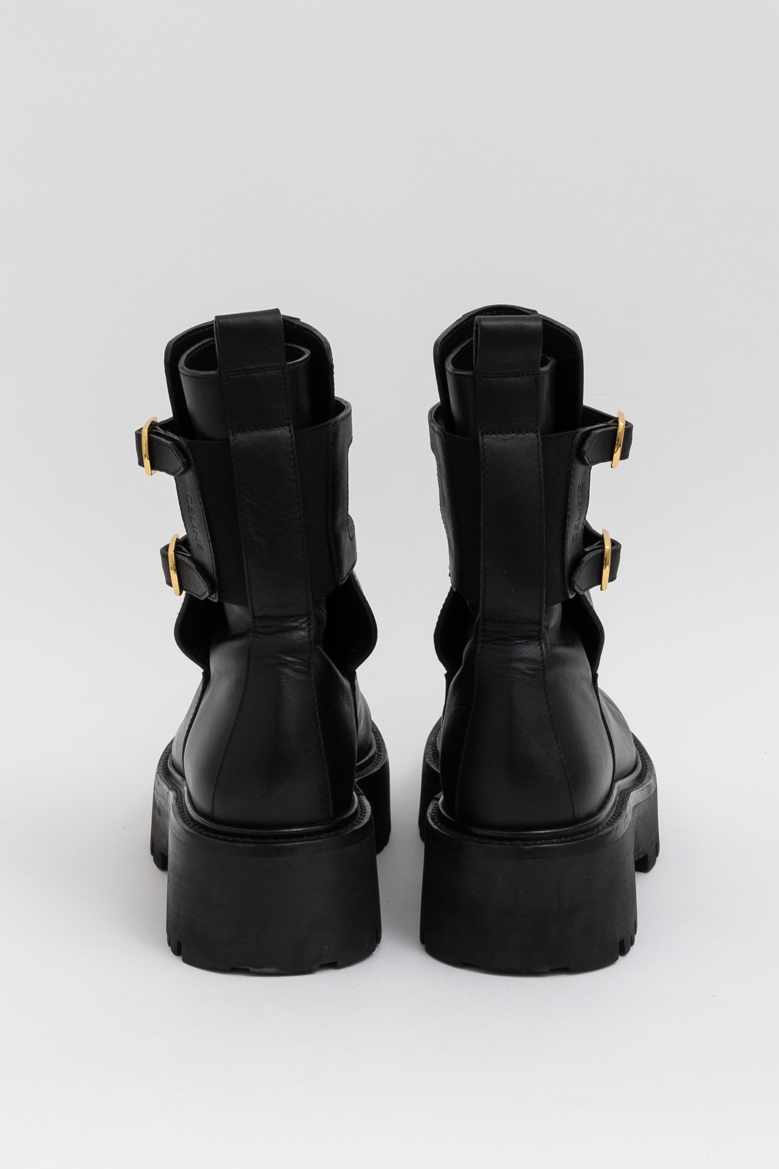 Bulky Buckled Medium Boots