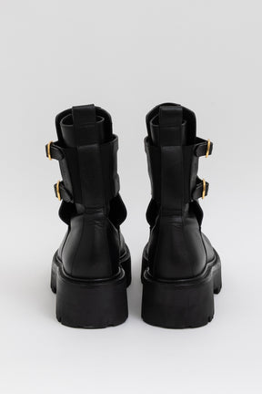 Bulky Buckled Medium Boots