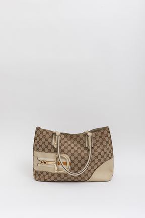 GG Canvas Hasler Horsebit Tote
