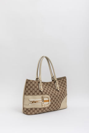 GG Canvas Hasler Horsebit Tote