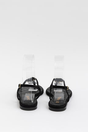 Quilted Floral Strappy Sandals