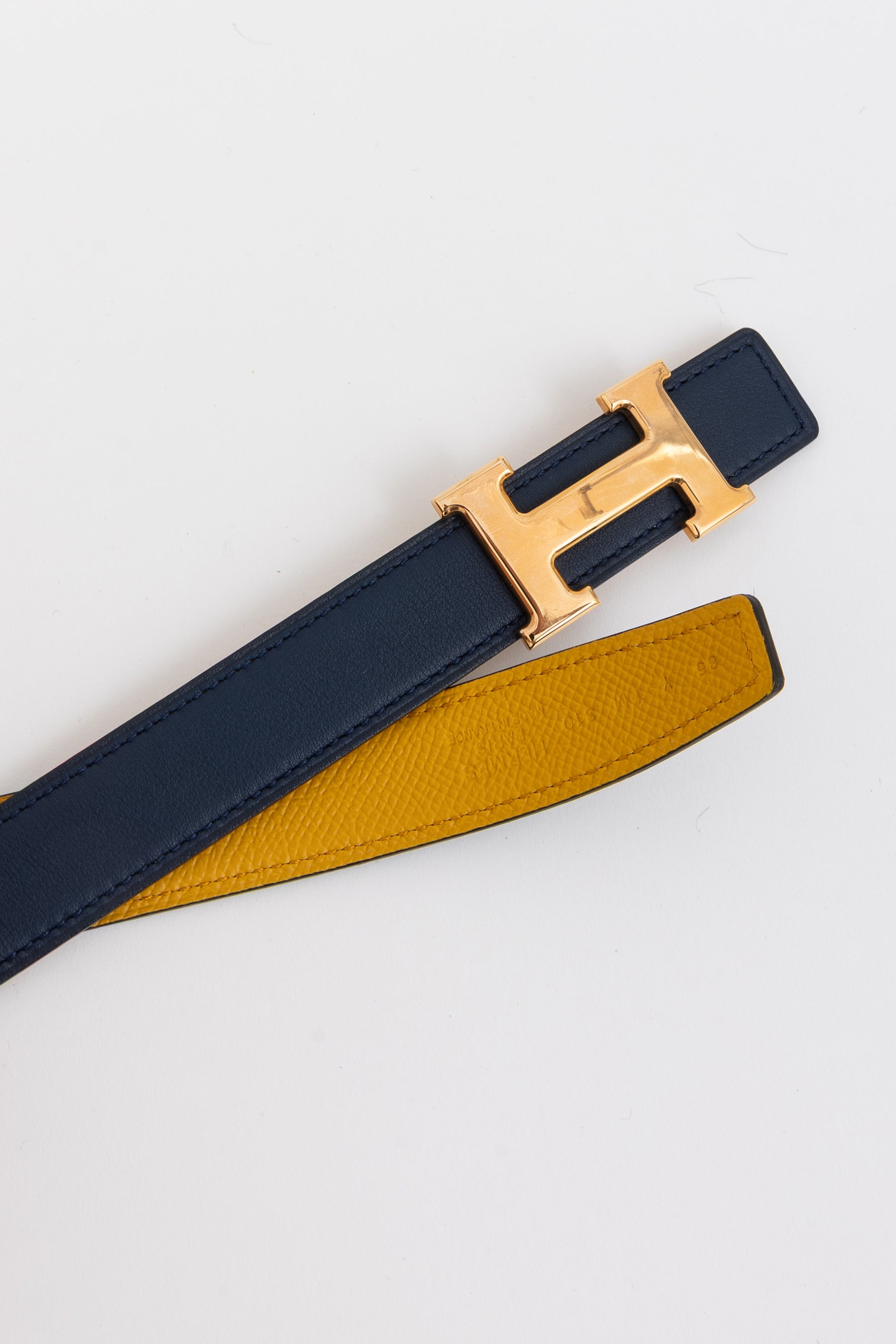 H Belt Buckle & Reversible Leather Strap