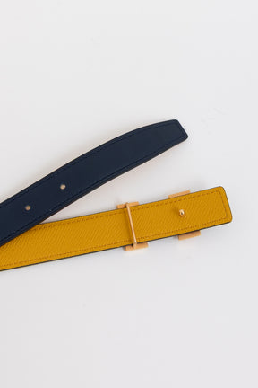 H Belt Buckle & Reversible Leather Strap