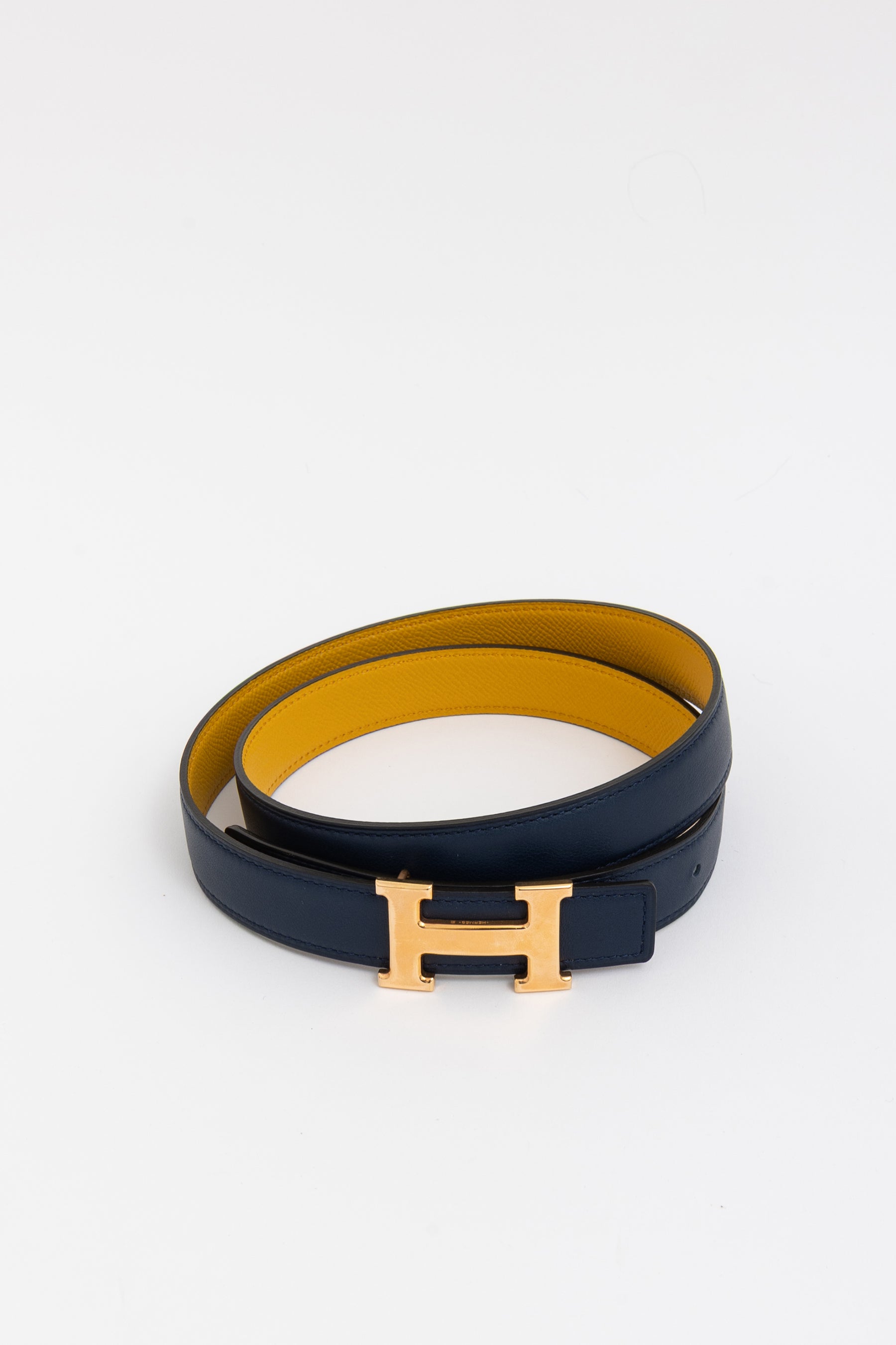 H Belt Buckle & Reversible Leather Strap