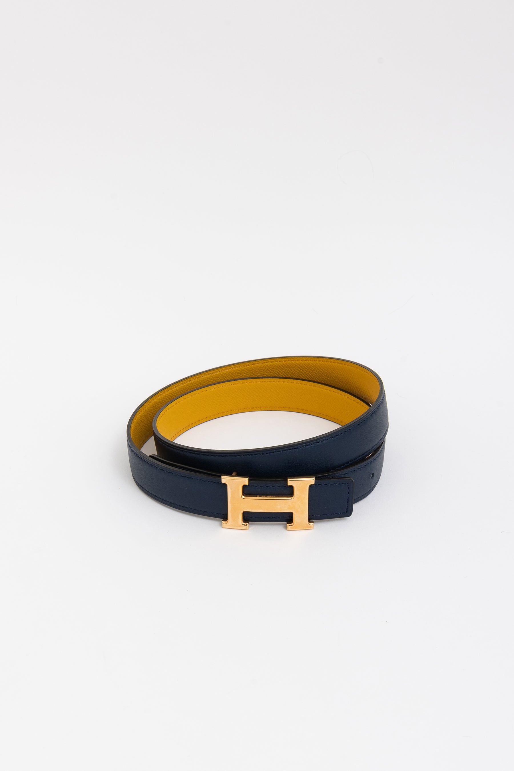 H Belt Buckle & Reversible Leather Strap