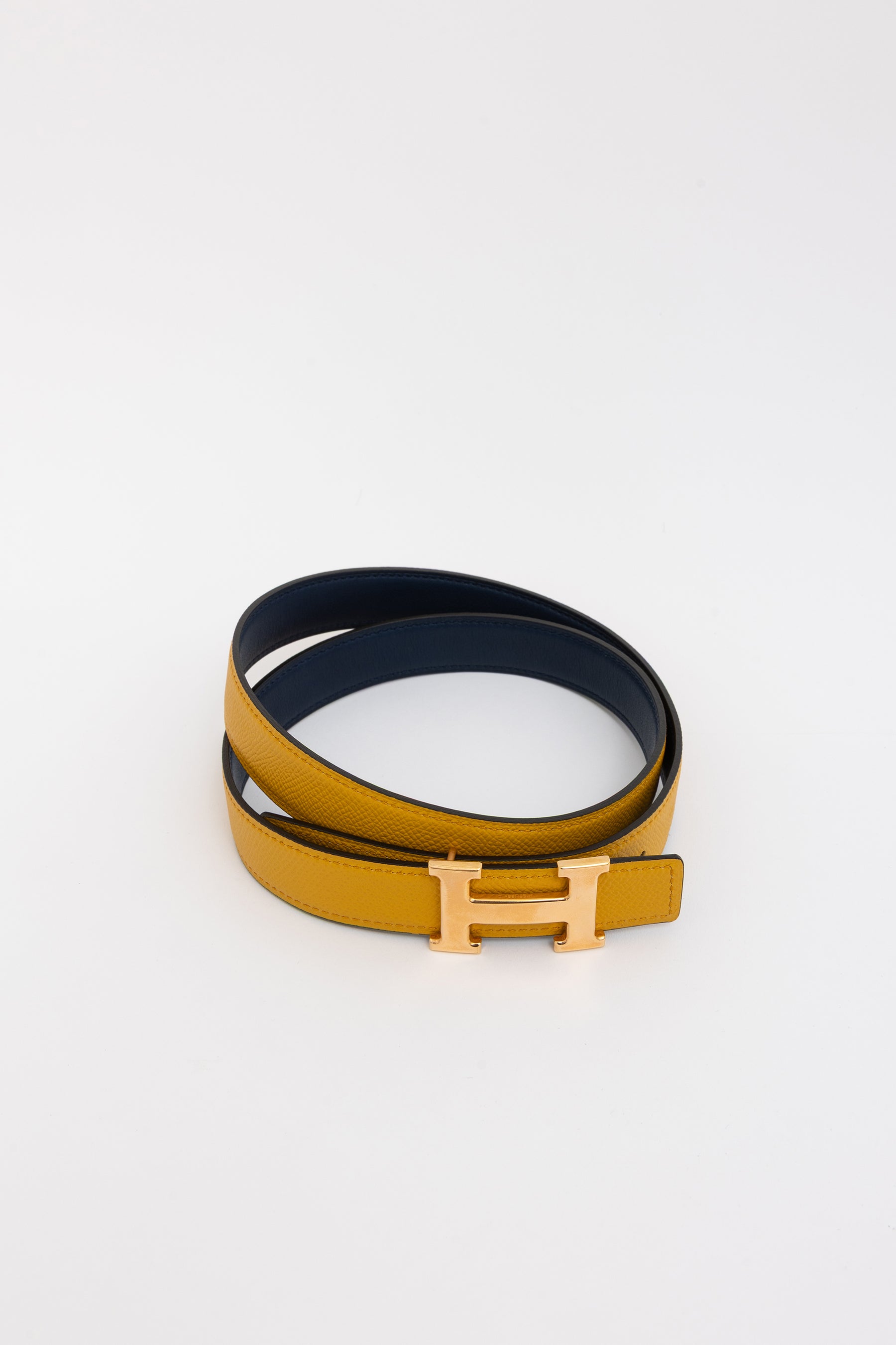H Belt Buckle & Reversible Leather Strap