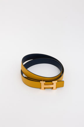 H Belt Buckle & Reversible Leather Strap