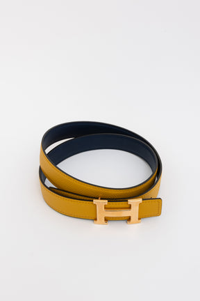 H Belt Buckle & Reversible Leather Strap
