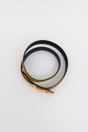 H Belt Buckle & Reversible Leather Strap
