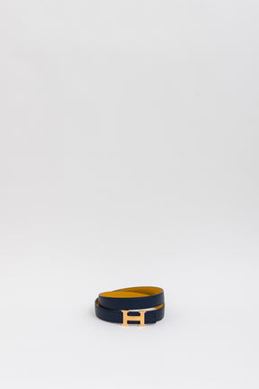 H Belt Buckle & Reversible Leather Strap