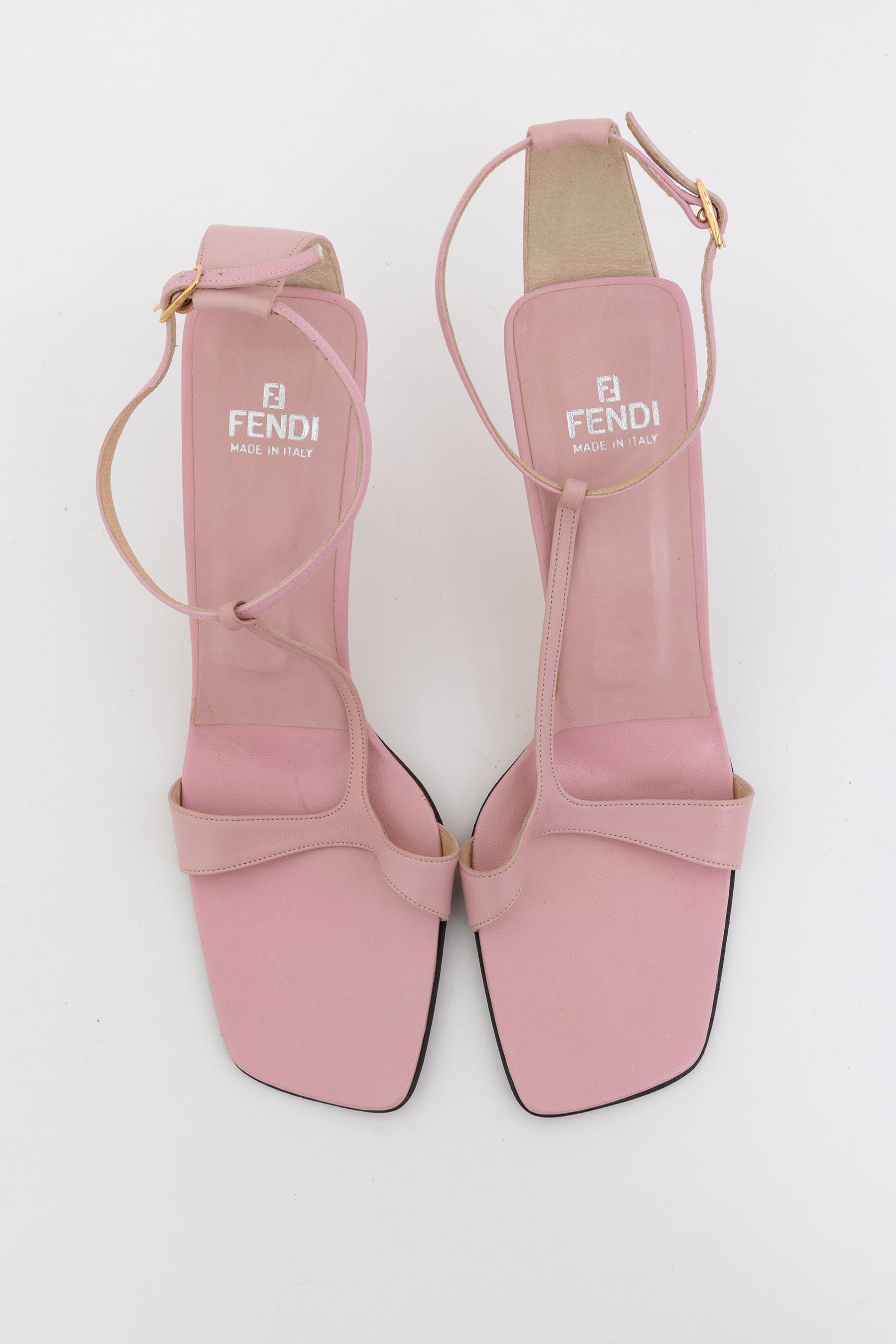 Fendi T Bar Strappy Sandals