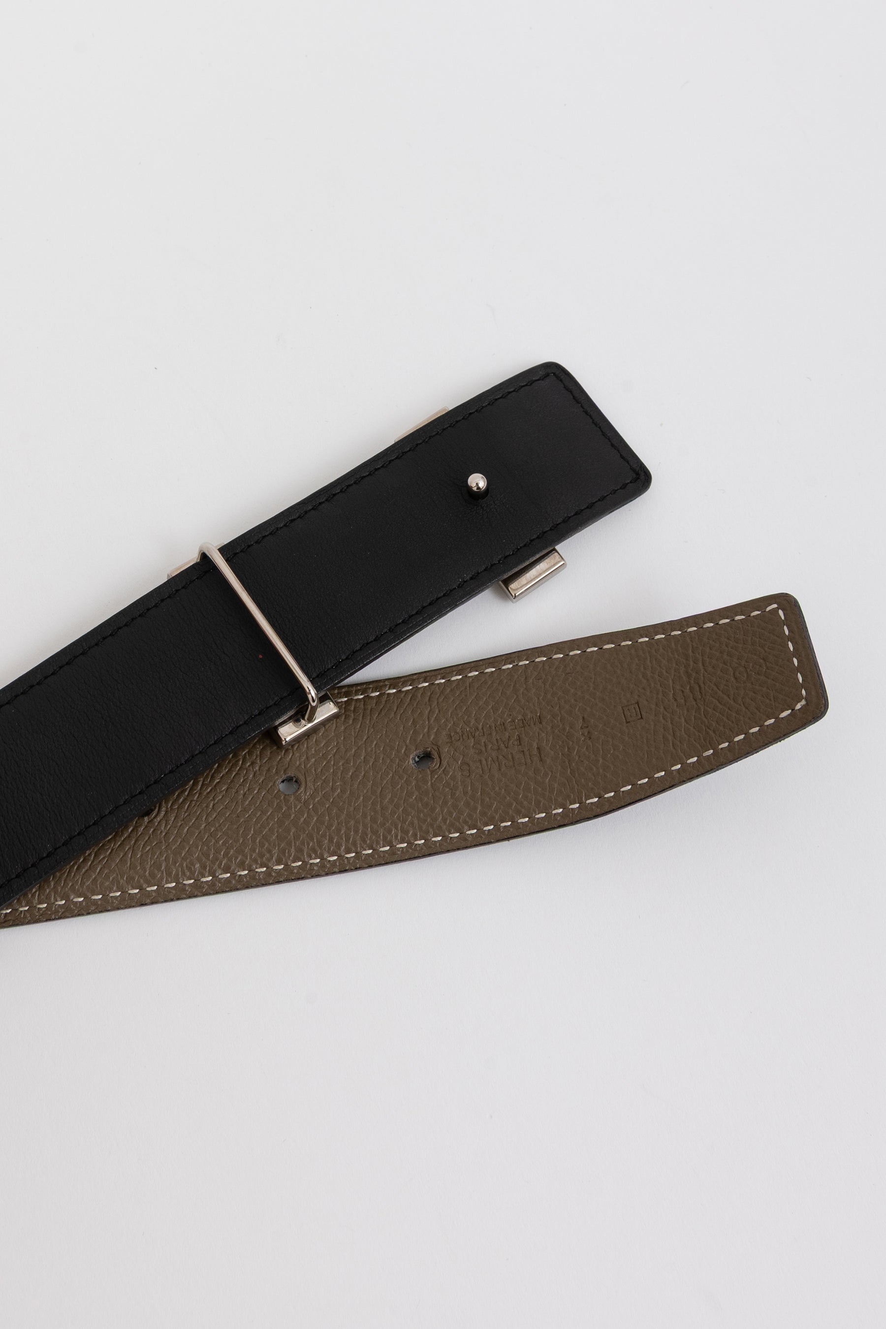 H Belt Buckle & Reversible Leather Strap