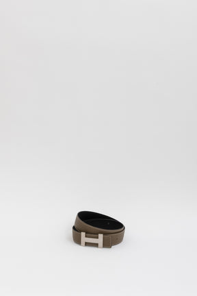 H Belt Buckle & Reversible Leather Strap