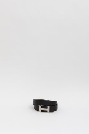 H Belt Buckle & Reversible Leather Strap
