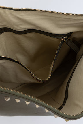 Rockstud Leather Clutch