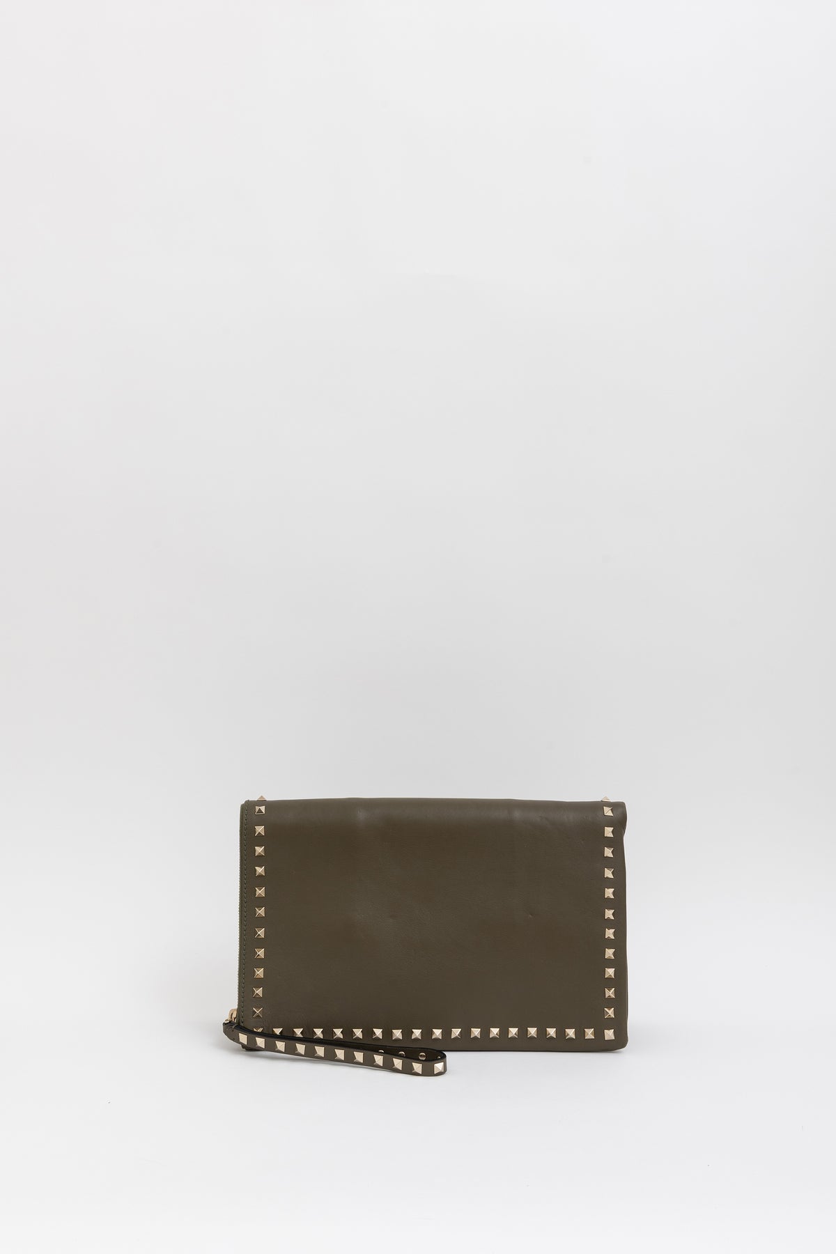 Rockstud Leather Clutch