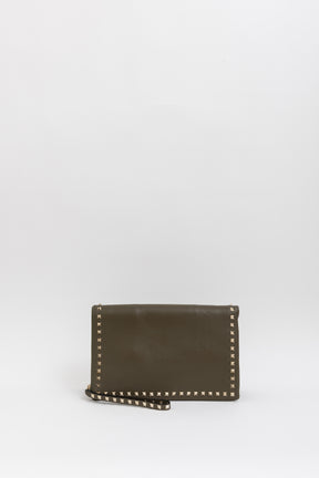 Rockstud Leather Clutch