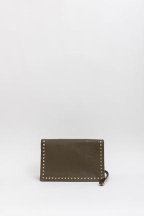 Rockstud Leather Clutch