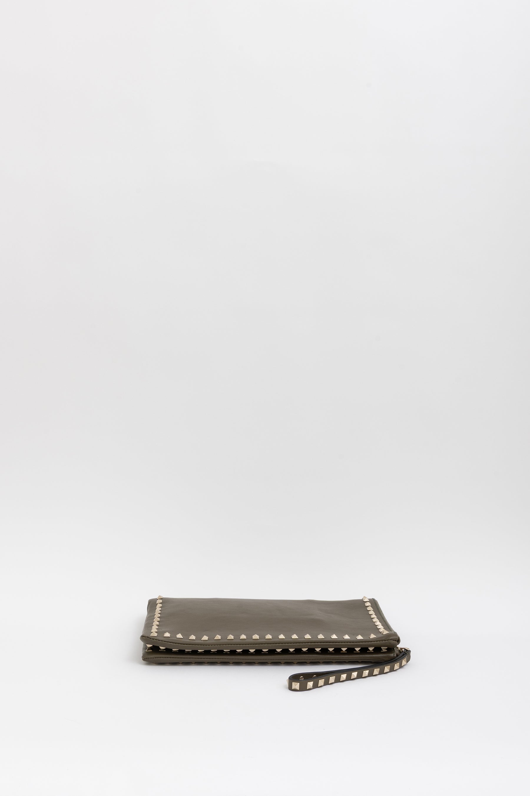 Rockstud Leather Clutch