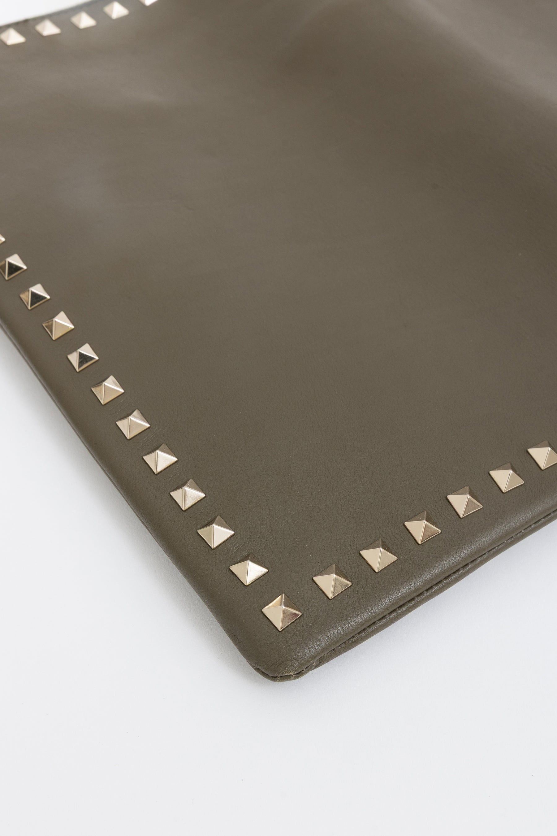 Rockstud Leather Clutch