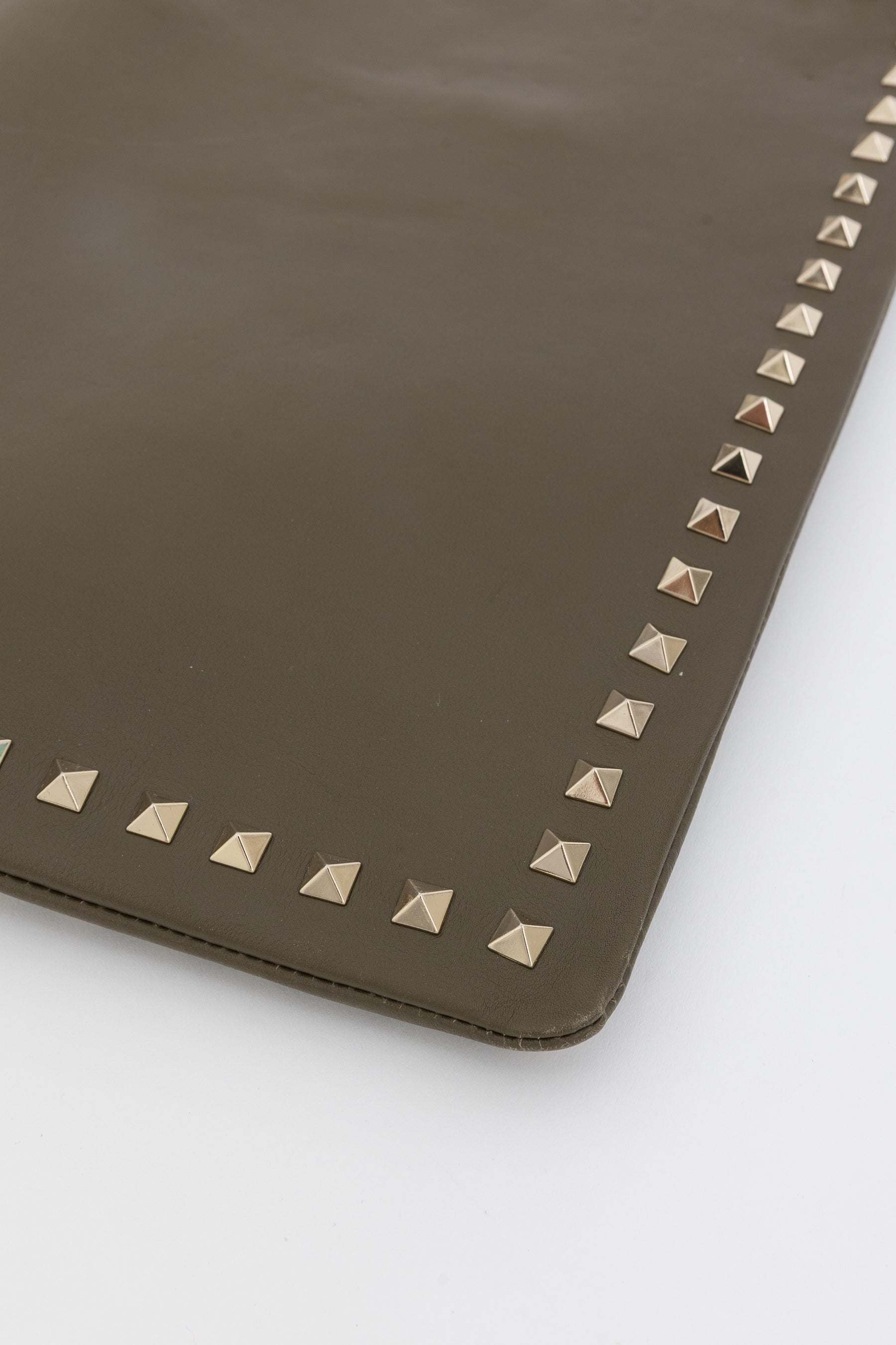Rockstud Leather Clutch