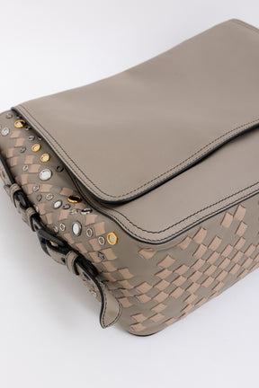 Studded Intrecciato Shoulder Bag