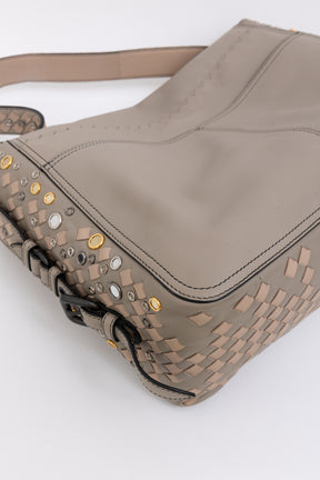 Studded Intrecciato Shoulder Bag