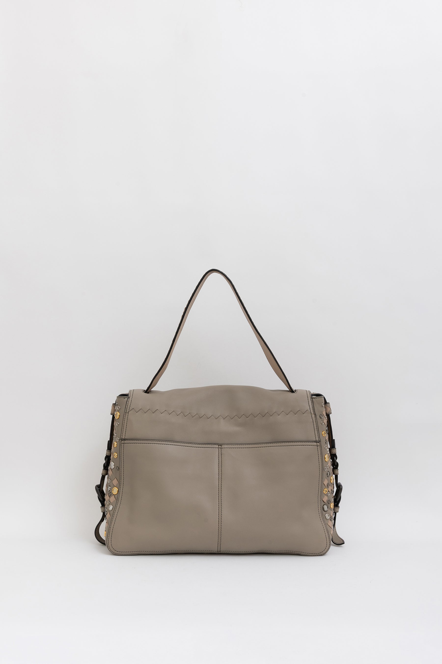 Studded Intrecciato Shoulder Bag