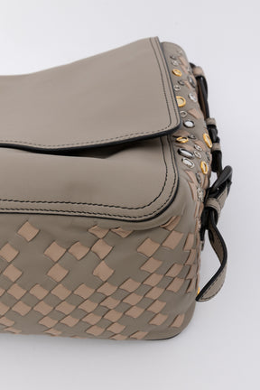 Studded Intrecciato Shoulder Bag