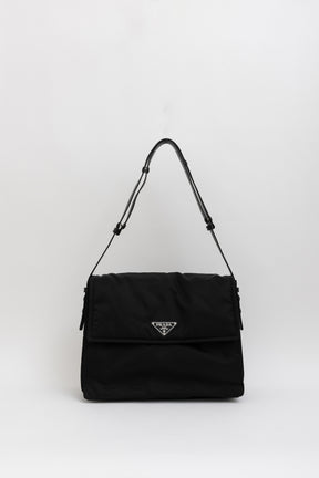 Traveller Large Padded Re-Nylon Shoulder Bag