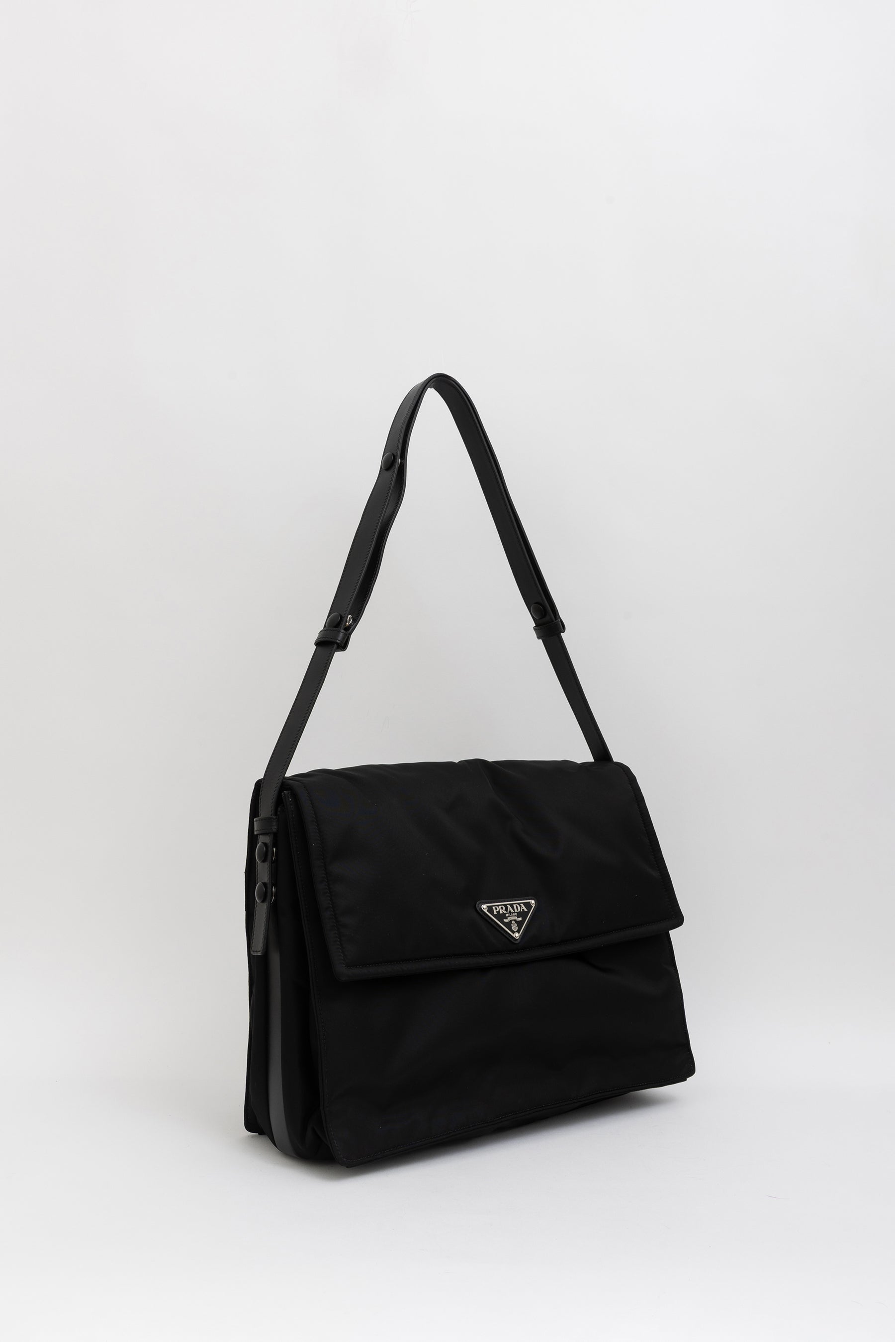 Traveller Large Padded Re-Nylon Shoulder Bag