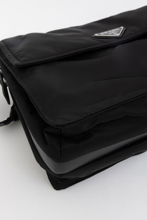 Traveller Large Padded Re-Nylon Shoulder Bag