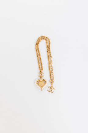 CC Red Gripoix White Heart Necklace