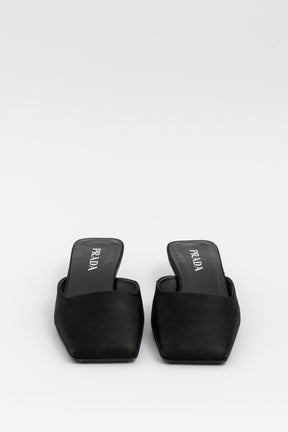 Square-Toe Satin Mules