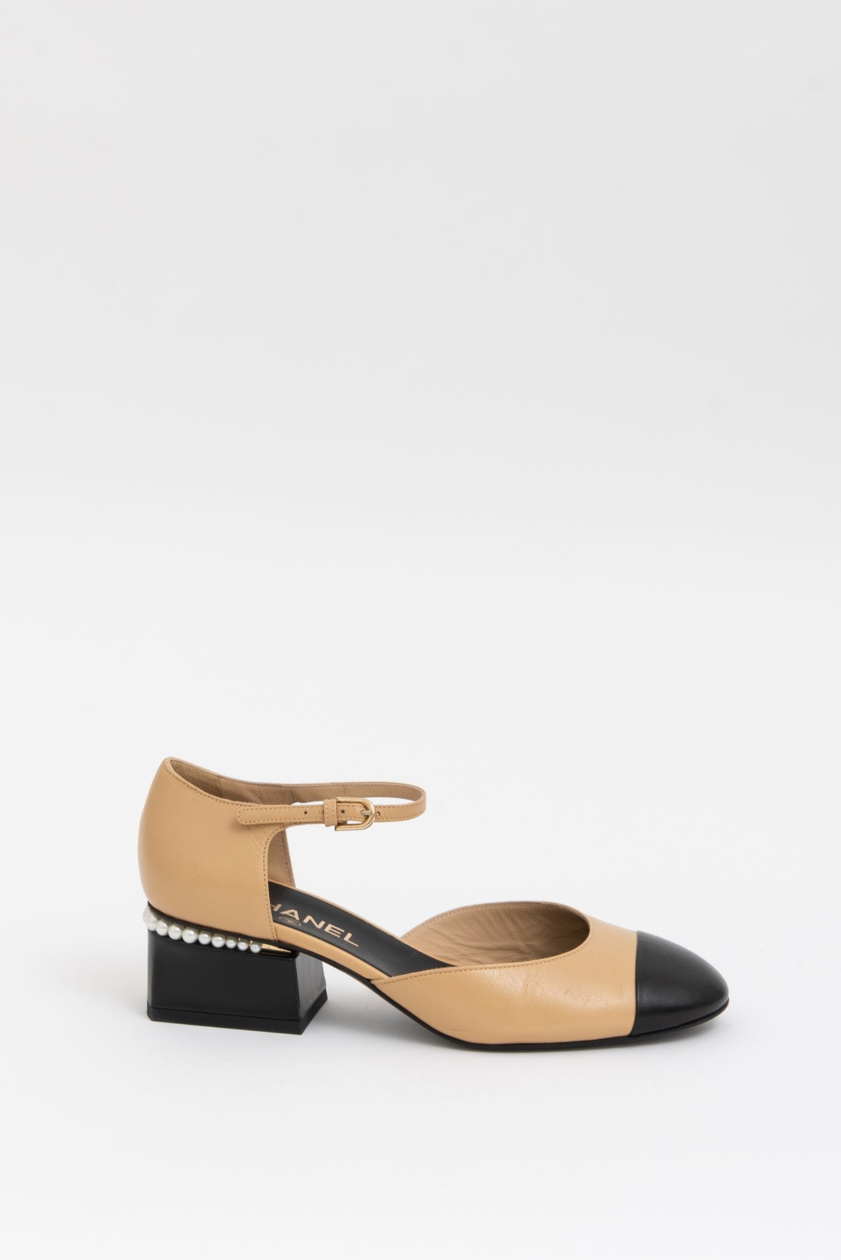 Pearl Heel Mary Jane Pumps