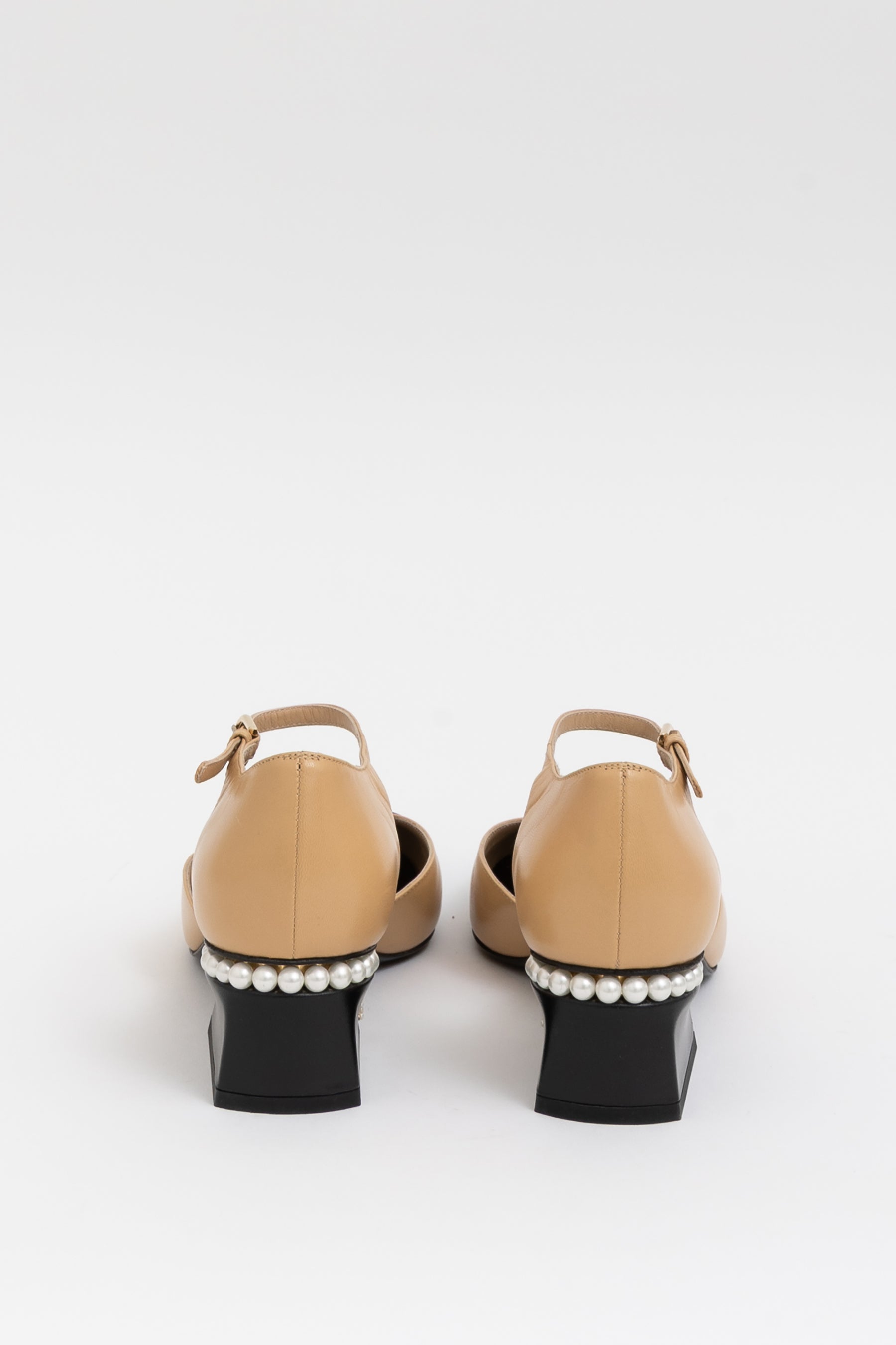Pearl Heel Mary Jane Pumps
