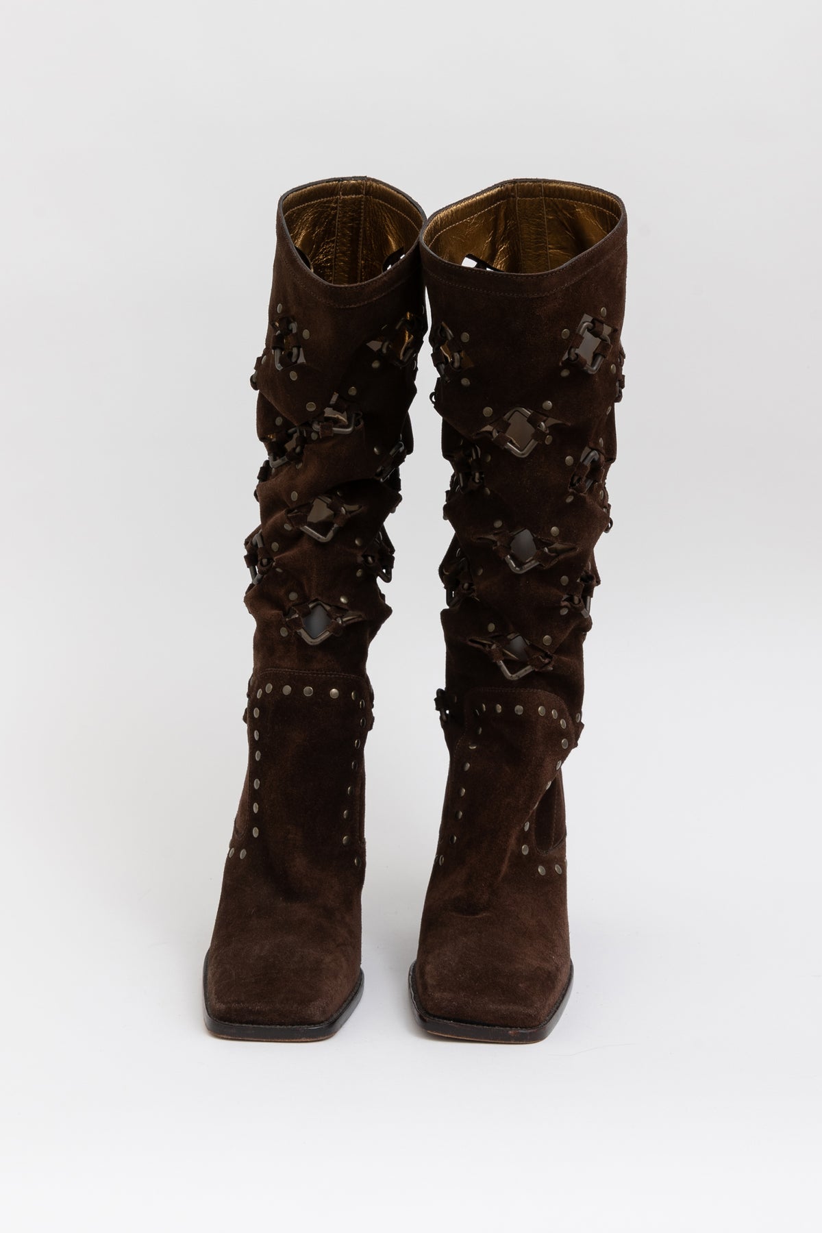 Cut Out Knee High Boots